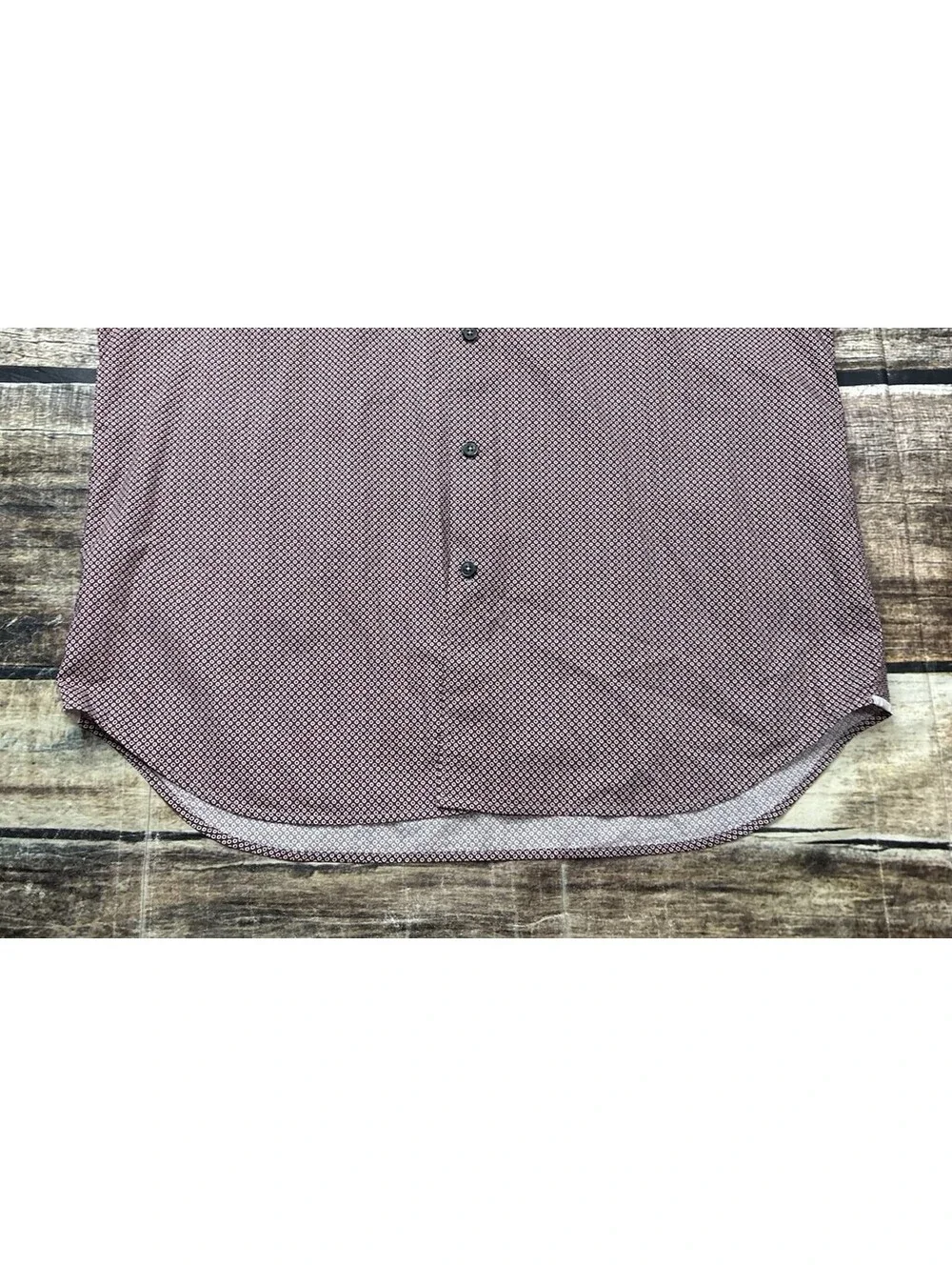Saks Fifth Avenue Dress Shirt Mens Large Polka Dot Cotton Red